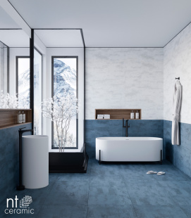 Керамогранит NT Ceramic Metallic Azul арт. NTT99608M (60x120) матовый, карвинг